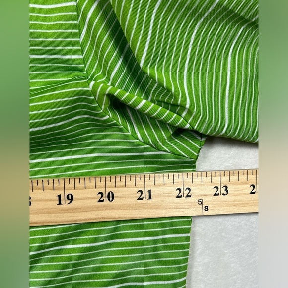Men’s Medium Adidas Green Stripe ClimaLite Golf Performance Polo Shirt - Picture 10 of 11